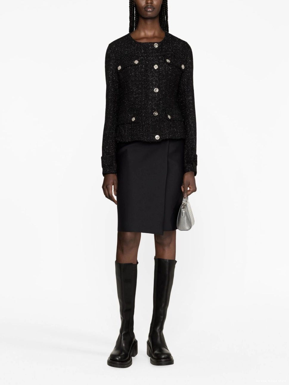 Affordable Versace jacket tweed Head Women single-breasted Medusa 0817